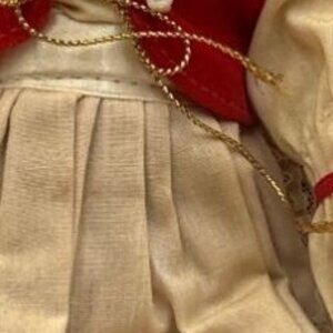 Heritage Mint Porcelain Doll Red Velvet & Lace Outfit Collectible 16" Display